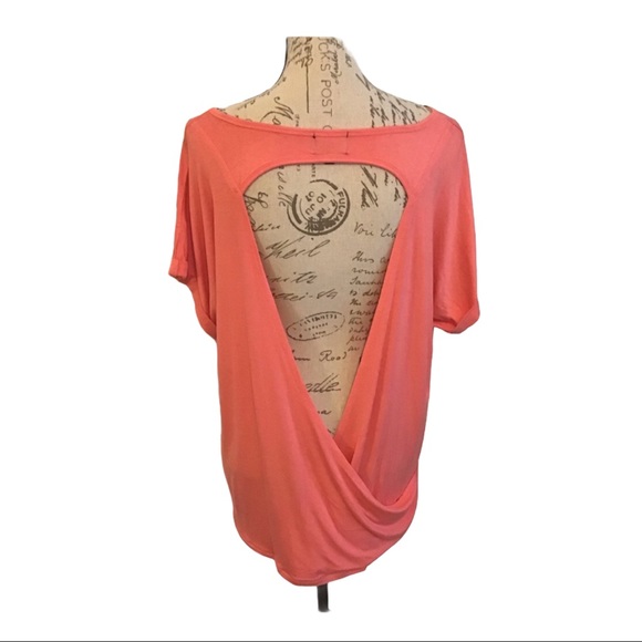 Pink Lotus Coral cut-out back top M/L - Picture 5 of 7